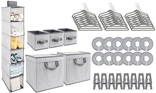 50 Piece Nursery Closet Organizer and Storage Set