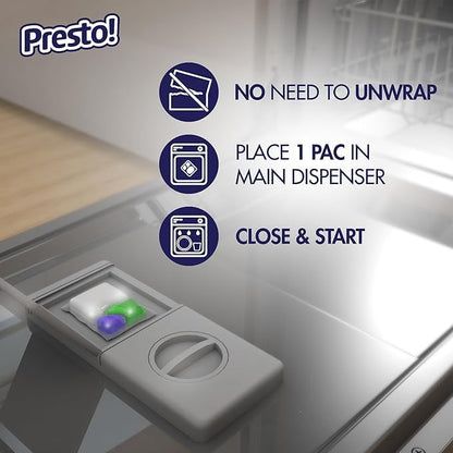 70 Count Presto! Dishwasher Pacs with Fresh Scent