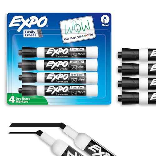 4 Pack EXPO Dry Erase Markers Chisel Tip