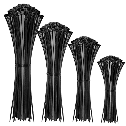 400 Pack Nylon Cable Zip Ties Assorted Sizes