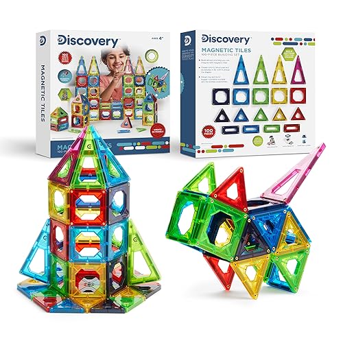 Discovery Kids 100-Piece 3D Magnetic Tile Set