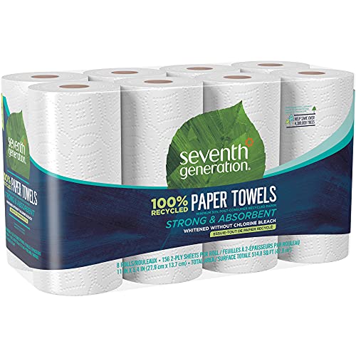 8 Pack Seventh Generation Recycled Paper Towel Rolls