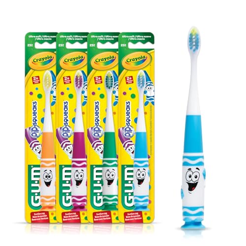 4 Pack GUM Crayola Ultra Soft Kids Toothbrushes