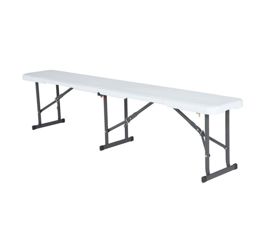 Lifetime Portable Folding Bench - White Outdoor Seating
