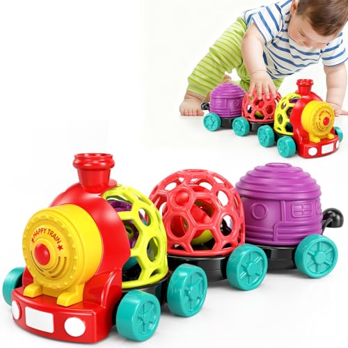 Baby Musical Train Toy, Sensory Push Car Rattle