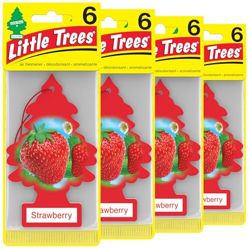 24 Pack LITTLE TREES Car Air Freshener Strawberry