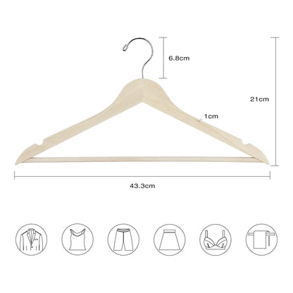 ELONG HOME Slim Wooden Coat Hangers, 30 Pack