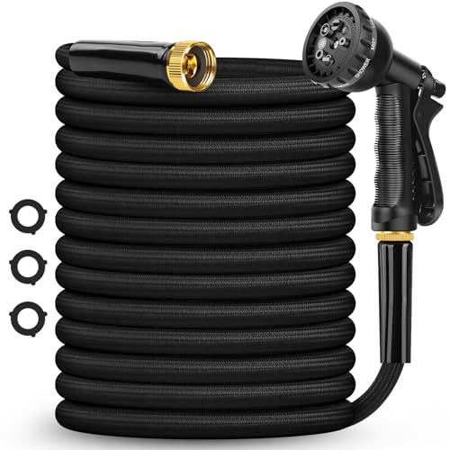 100ft Lightweight Kink-Free Garden Hose with Nozzle