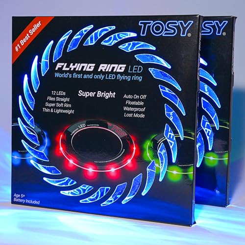 TOSY LED Flying Ring Frisbee - 2-Pack