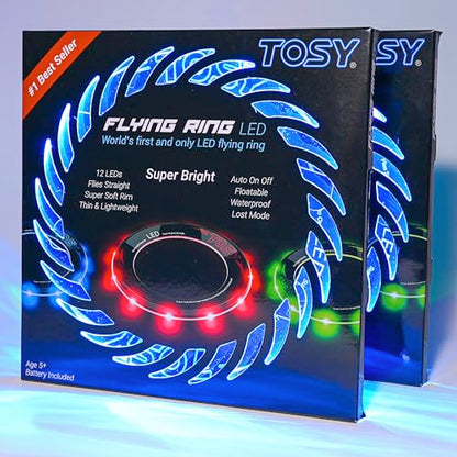 TOSY LED Flying Ring Frisbee - 2-Pack