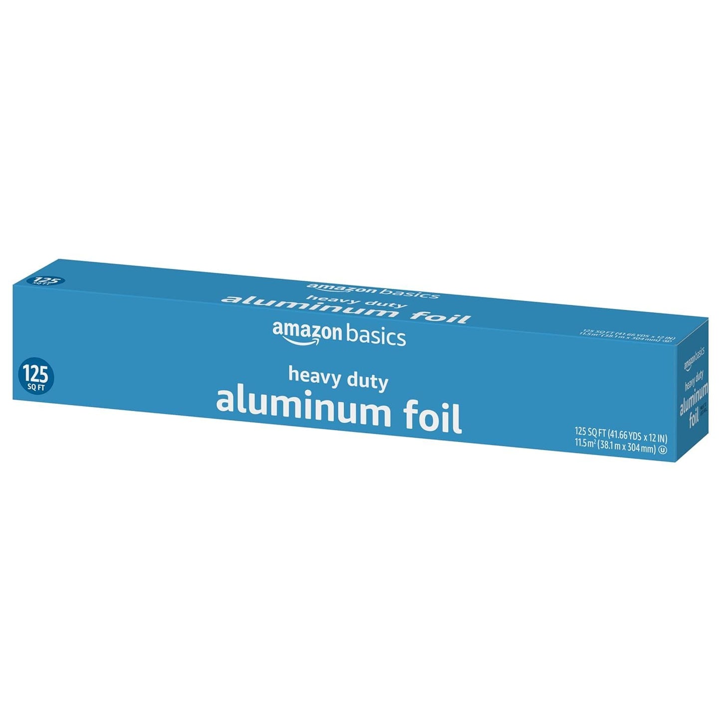Amazon Basics Heavy Duty Aluminum Foil, 125 Sq Ft, Pack of 2