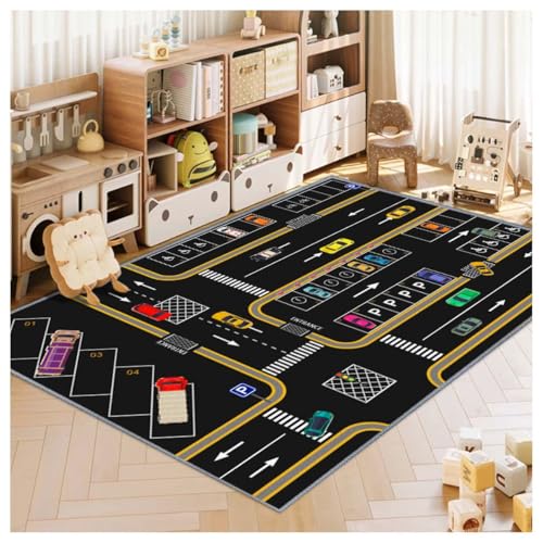 Large Non-Slip Kids Car Play Rug