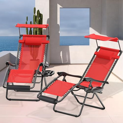 MoNiBloom Zero Gravity Recliner Chairs with Canopy