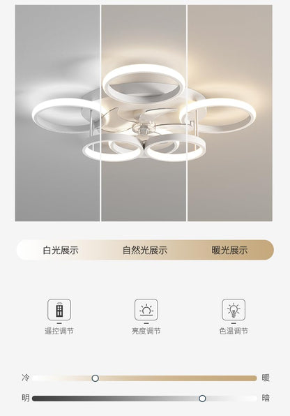Anyeark Modern Low Profile Ceiling Fan with Light