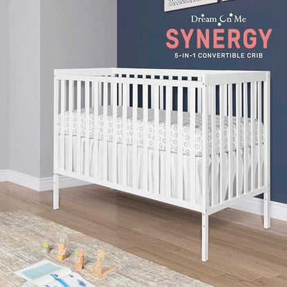 Dream On Me 5-In-1 Convertible Crib in White