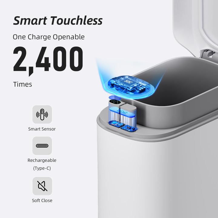 Motion Sensor Trash Can 3.5 Gallon by MOPALL