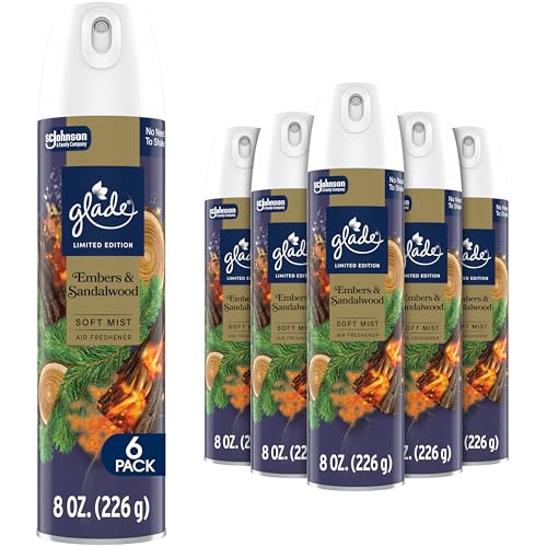 6 Pack Glade Embers & Sandalwood Air Freshener Spray
