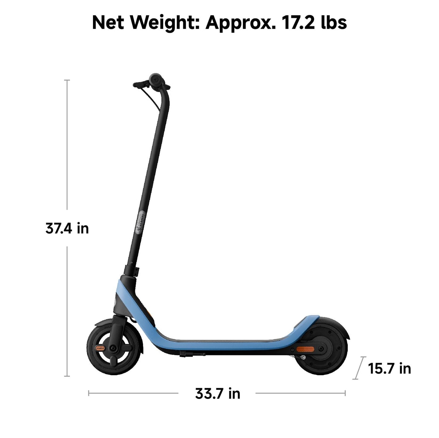 Segway Ninebot eKickScooter C2 Lite, w/8.7 mi Max Operating Range & 9.9 mph Max Speed, Electric Scooter for Kids Ages 6-10, Up to 70 min Run Time