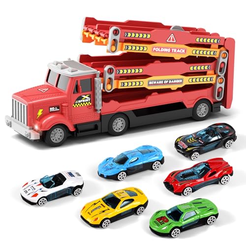 Kids Toy Truck Race Track with 6 Cars
