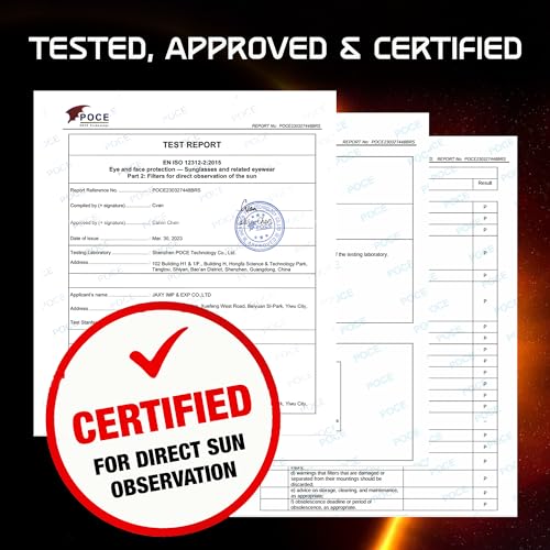 Galaxium Solar Eclipse Glasses AAS Approved 2024 - [6 Pack] Trusted for Direct Solar Eclipse Viewing - ISO 12312-2 & CE Certified