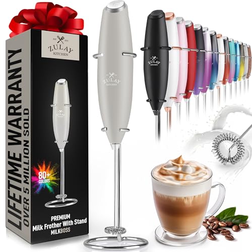 Zulay Kitchen Electric Milk Frother Handheld Drink Mixer