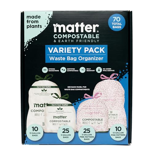 70 Count Compostable Kitchen Trash Bags Variety Pack