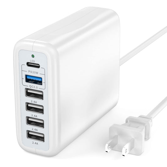 6-Port USB C Fast Charging Station 100W