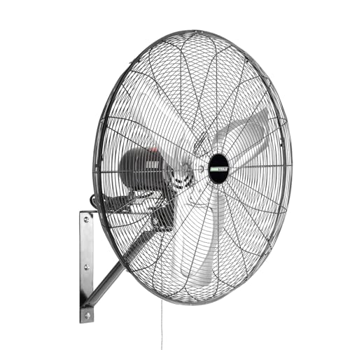 30 Inch Oscillating Wall Fan, 9500 CFM Garage Mounted