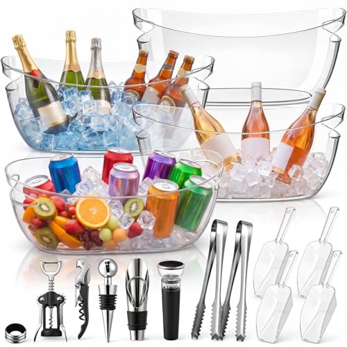 4 Pack 5.5L Acrylic Ice Beverage Buckets