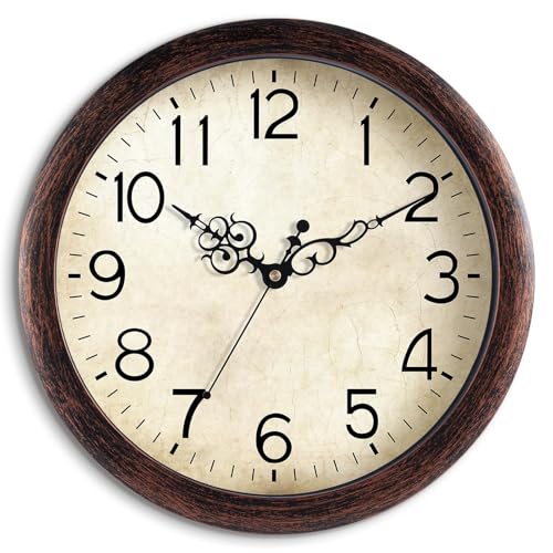 8-Inch Vintage Silent Non-Ticking Wall Clock