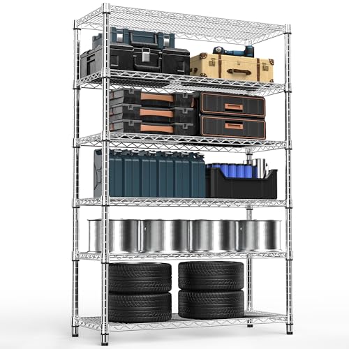 4080 lbs Steel 6-Tier Storage Shelving Unit Organizer