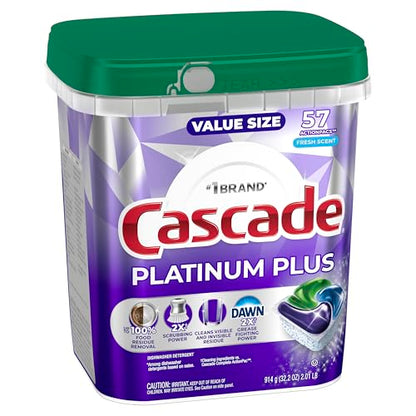 57 Count Cascade Platinum Plus Dishwasher Pods