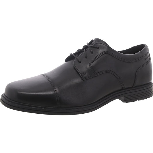 Rockport Taylor Waterproof Cap Toe - Shoes for Men - Leather Upper - Synthetic Outsole - Shock Absorbing Heel Black 9.5 M (D)