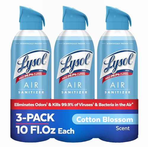 3 Pack 10 floz Lysol Air Sanitizer Spray Odor Eliminator 1