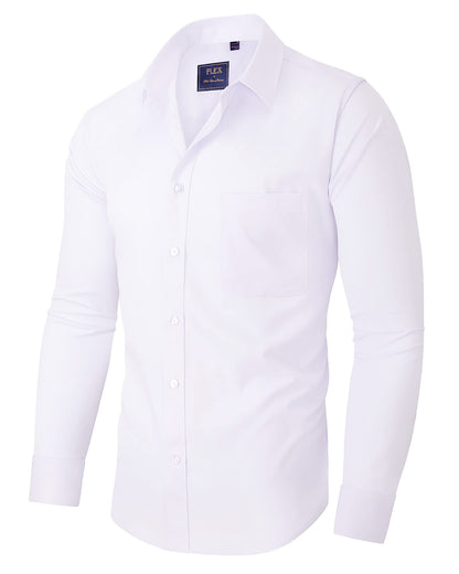Men's Wrinkle-Free Button Down Dress Shirt White
