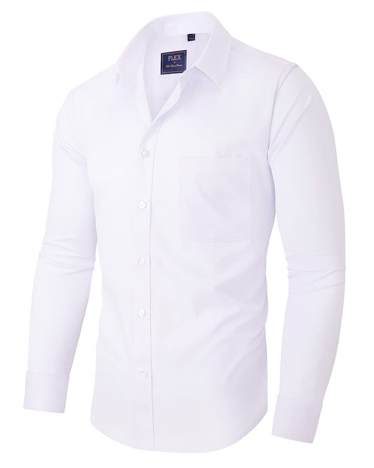 Men's Wrinkle-Free Button Down Dress Shirt White