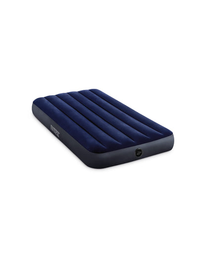 INTEX 64757E Dura-Beam Standard Downy Air Mattress: Fiber-Tech - Twin Size - 10in Bed Height - 300lb Weight Capacity - Pump Sold Separately