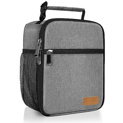 Deosk Lunch Bag Reusable Small Lunch Box for Men Insulated Portable Lunchbox for adults Suitable for School Work Picnic (Gray)