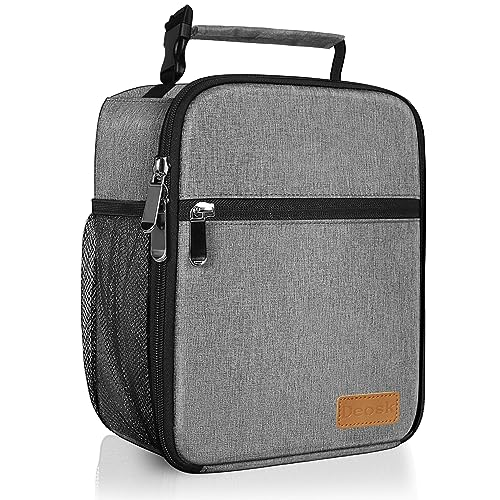 Deosk Lunch Bag Reusable Small Lunch Box for Men Insulated Portable Lunchbox for adults Suitable for School Work Picnic (Gray)