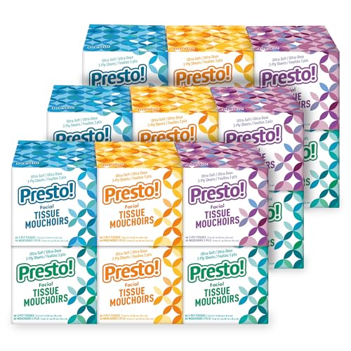 1188 Count Presto! Ultra Soft 3-Ply Facial Tissues
