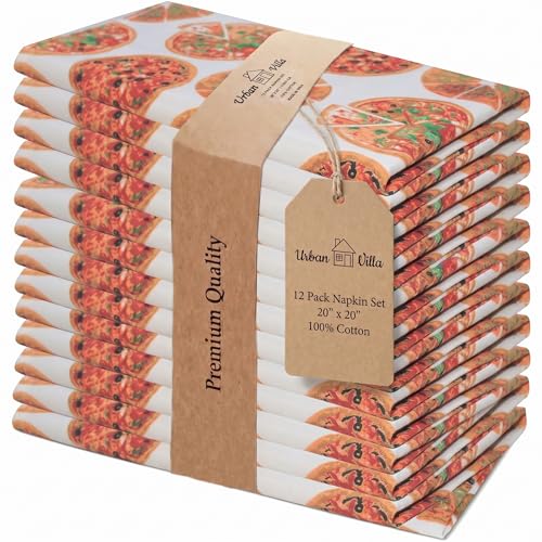 12 Pack Urban Villa Cotton Reusable Cloth Napkins