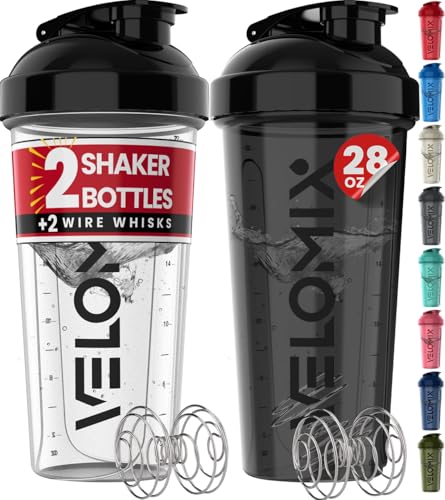 2 Pack 28oz Leakproof Protein Shaker Bottles