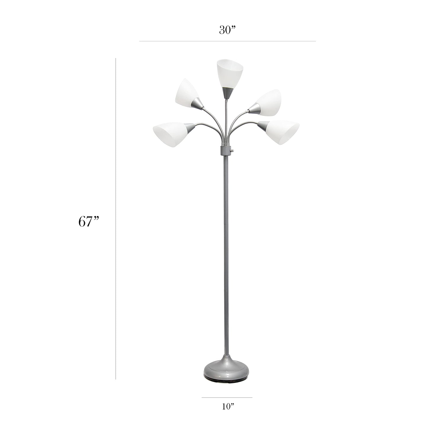 Multi-Head Adjustable Silver Floor Lamp for Kids