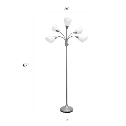 Multi-Head Adjustable Silver Floor Lamp for Kids