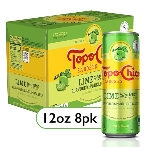 8 Pack Topo Chico Lime Mint Sparkling Water 12oz