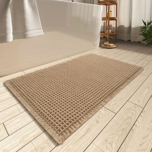 AMOAMI Super Absorbent Non Slip Waffle Bath Mat