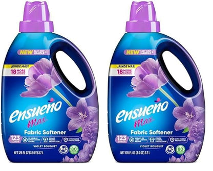 ENSUEÑO - Max Liquid Fabric Softener- with Long-Lasting Freshener and Wrinkle Eliminating Formula, Violet Bouquet Scent - (125 oz) (Pack of 2)