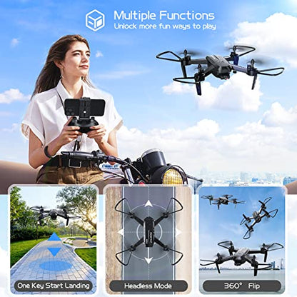 FERIETELF Drone with Camera - T6 1080P HD RC Drone, Fpv Drone for Adults, With WiFi Live Video, Altitude Hold, Headless Mode, Gravity Sensor, One Key Take Off for Kids or Beginners