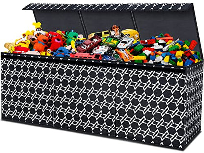 Large Toy Box, Toy Box for Boys, Toy Chest Storage, Collapsible Sturdy Kids Storage Bins with Lid & Handles, Extra Large Toy Box Chest Storage Organizer for Nursery,Playroom,Closet, 40.6"x14"x16.5"