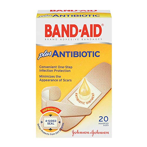 20 Count Band-Aid Adhesive Bandages Plus Antibiotic Assorted